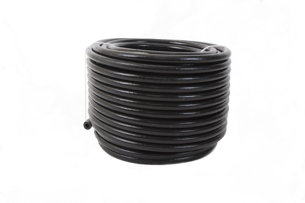 Aeromotive Fuel System 6an PTFE S/S Braided Hose 20ft Black Jacketed