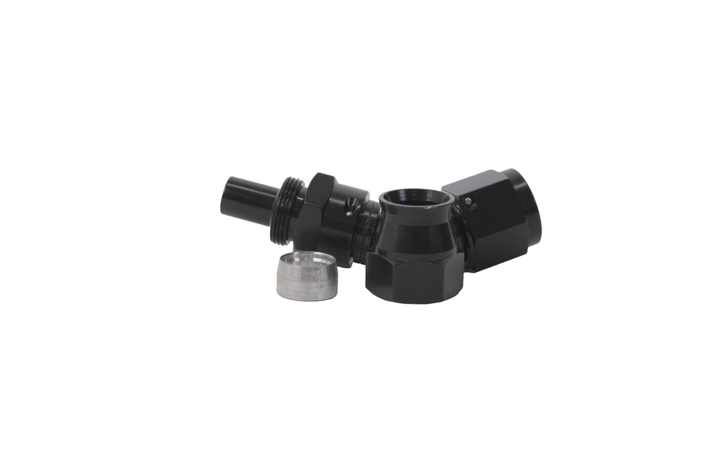 Manguera de PTFE negra de 45 grados para sistema de combustible Aeromotive 8an