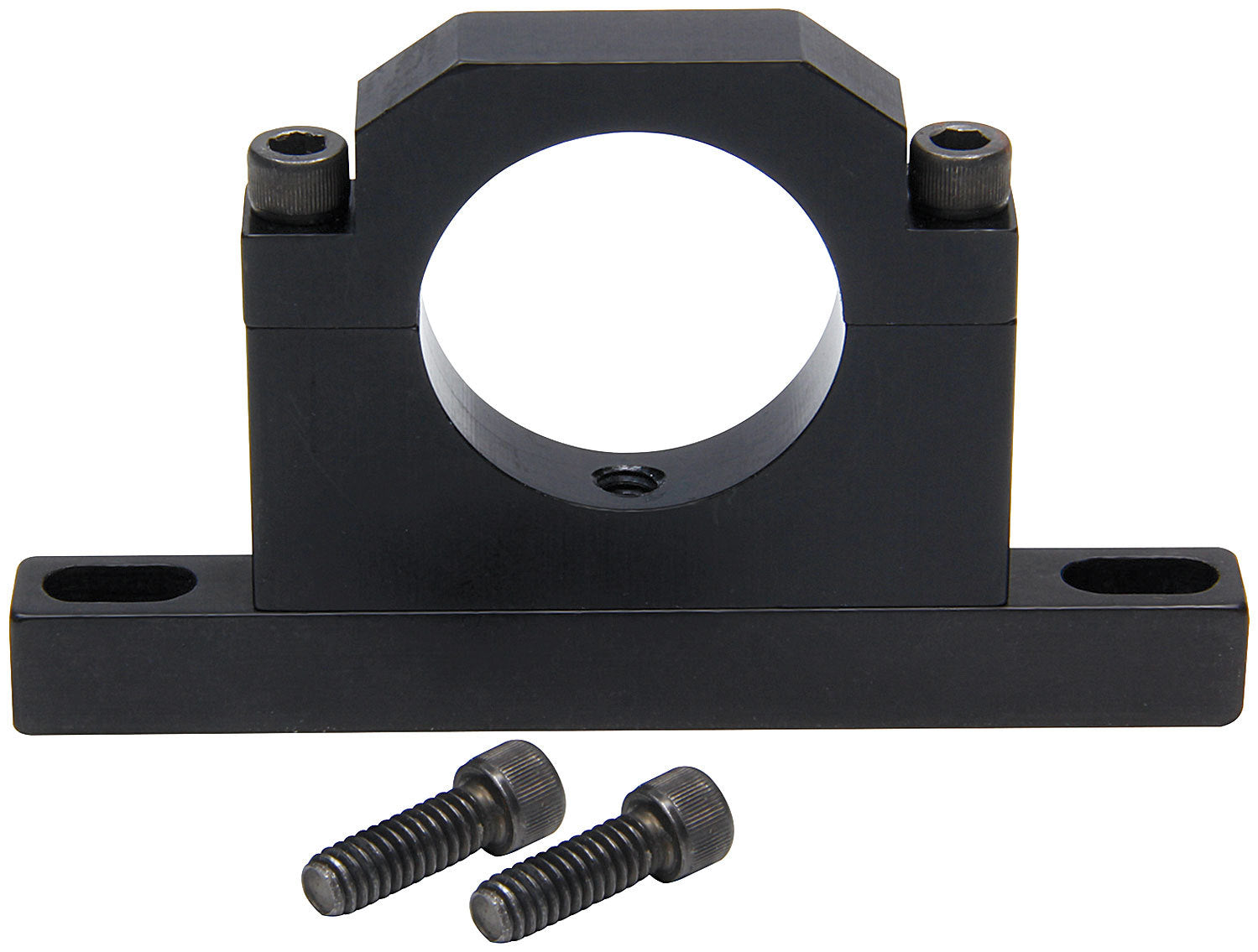 Allstar Performance Clamp-On Overflow Tank Bracket 1.5in Round Tube - Black Anodized Aluminum for JAZ Tanks