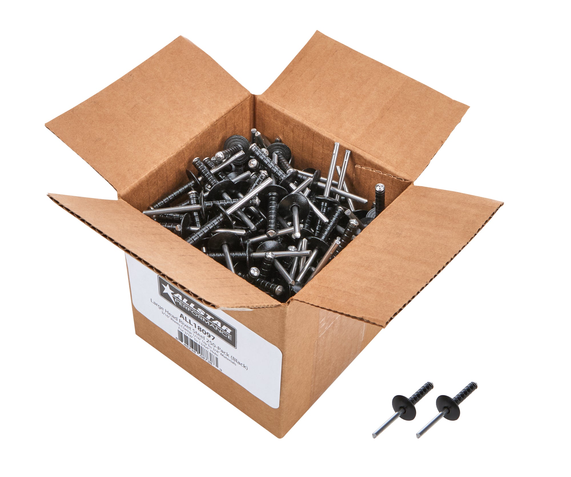 Allstar Performance Lg Hd Rivet Black 250pk Multi Grip