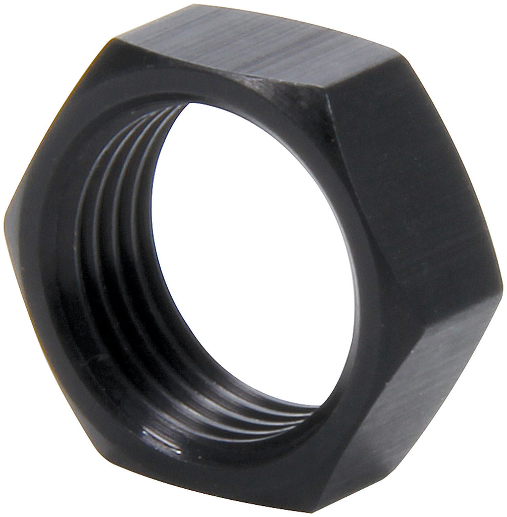 Tuerca de seguridad de aluminio de 3/4-16 RH, paquete de 10, delgada, de diámetro exterior, color negro