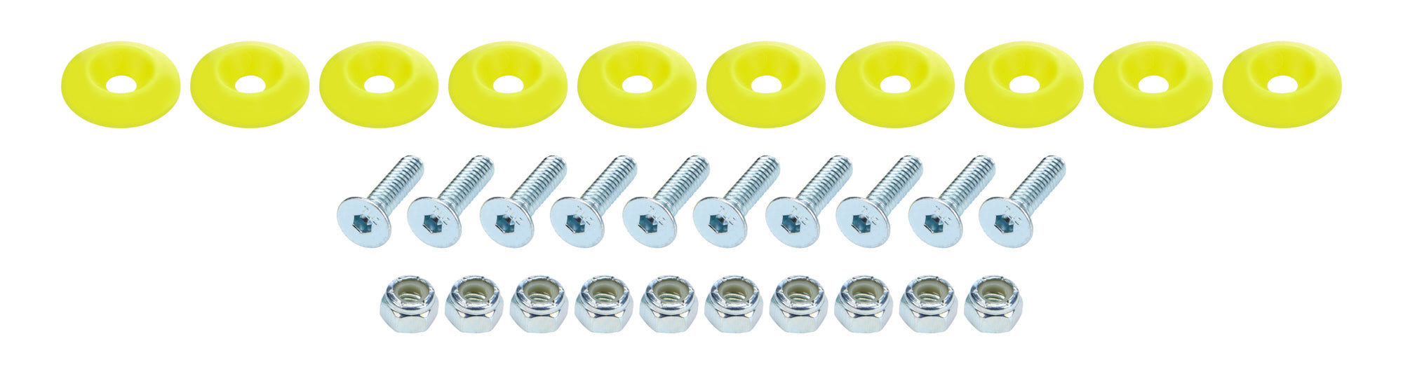 Allstar Performance Countersunk Bolt Kit Fluorescent Yellow 10pk
