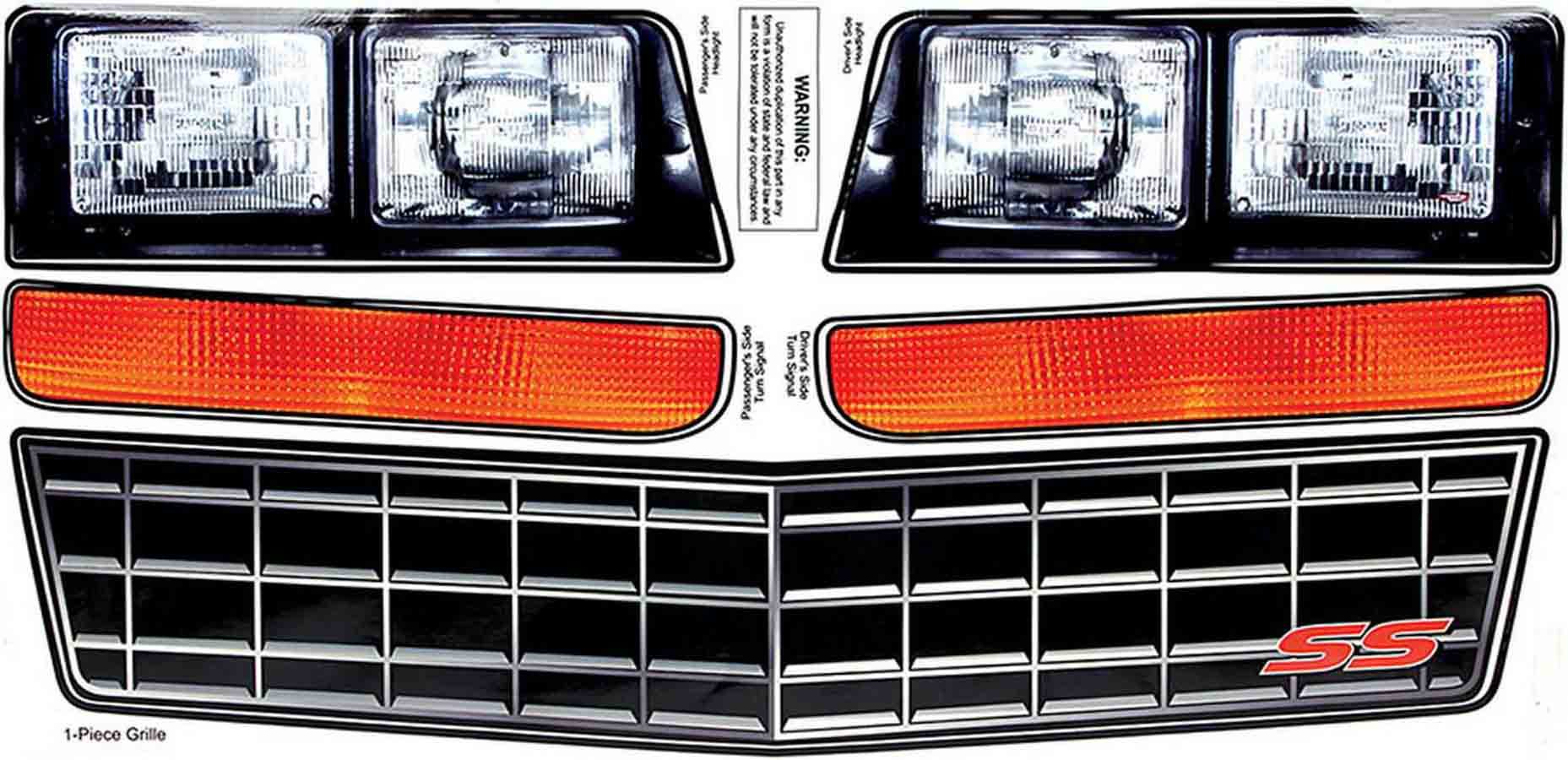 Allstar Performance M/C SS Nose Decal Kit Stock Grille 1983-88