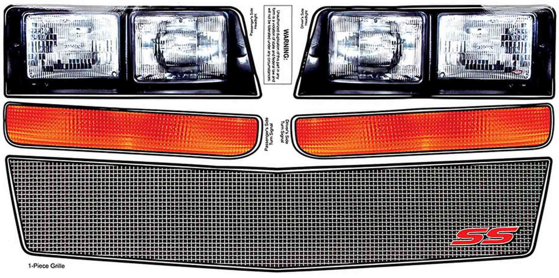 Allstar Performance M/C SS Nose Decal Kit Mesh Grille 1983-88