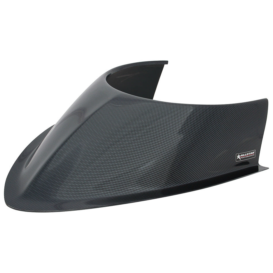 Allstar Performance Tapered Front Hood Scoop 5-1/2in Curved Carbon Fiber Look — Universal Racing Application