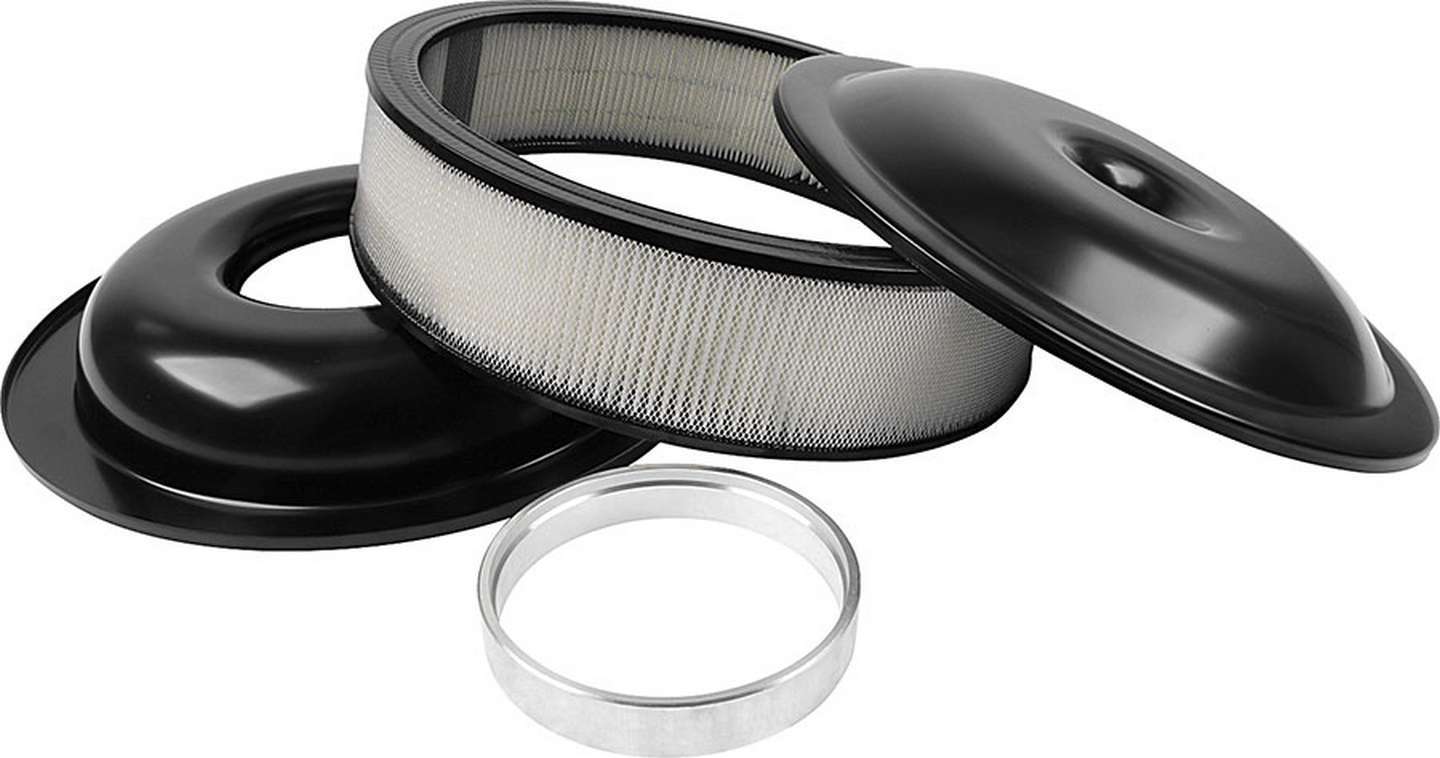 Allstar Performance 14in Lightweight Air Cleaner Kit — Black 3-1/2in Paper Element
