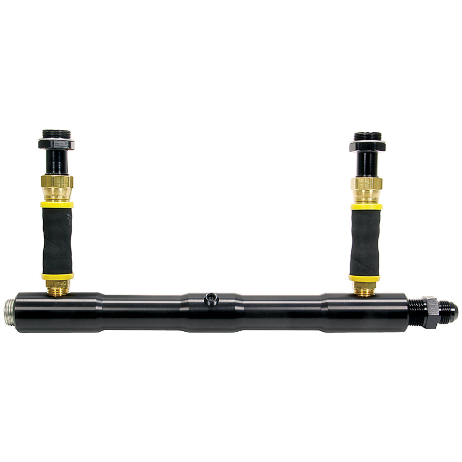 Allstar Performance Fuel Log 8AN Inlet Aluminum Black Anodized — Fits Holley 4150 Carburetors