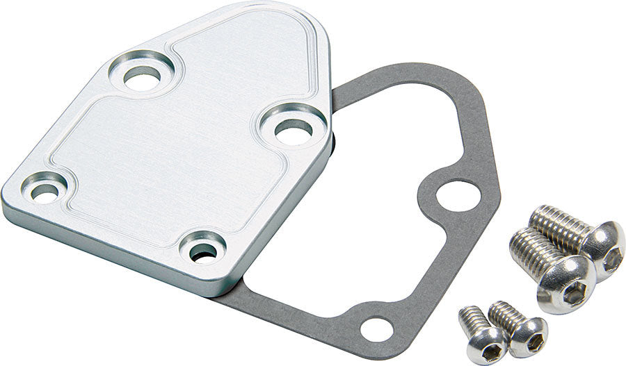 Allstar Performance Aluminum Fuel Pump Block-Off Plate — Fits Small Block Chevy