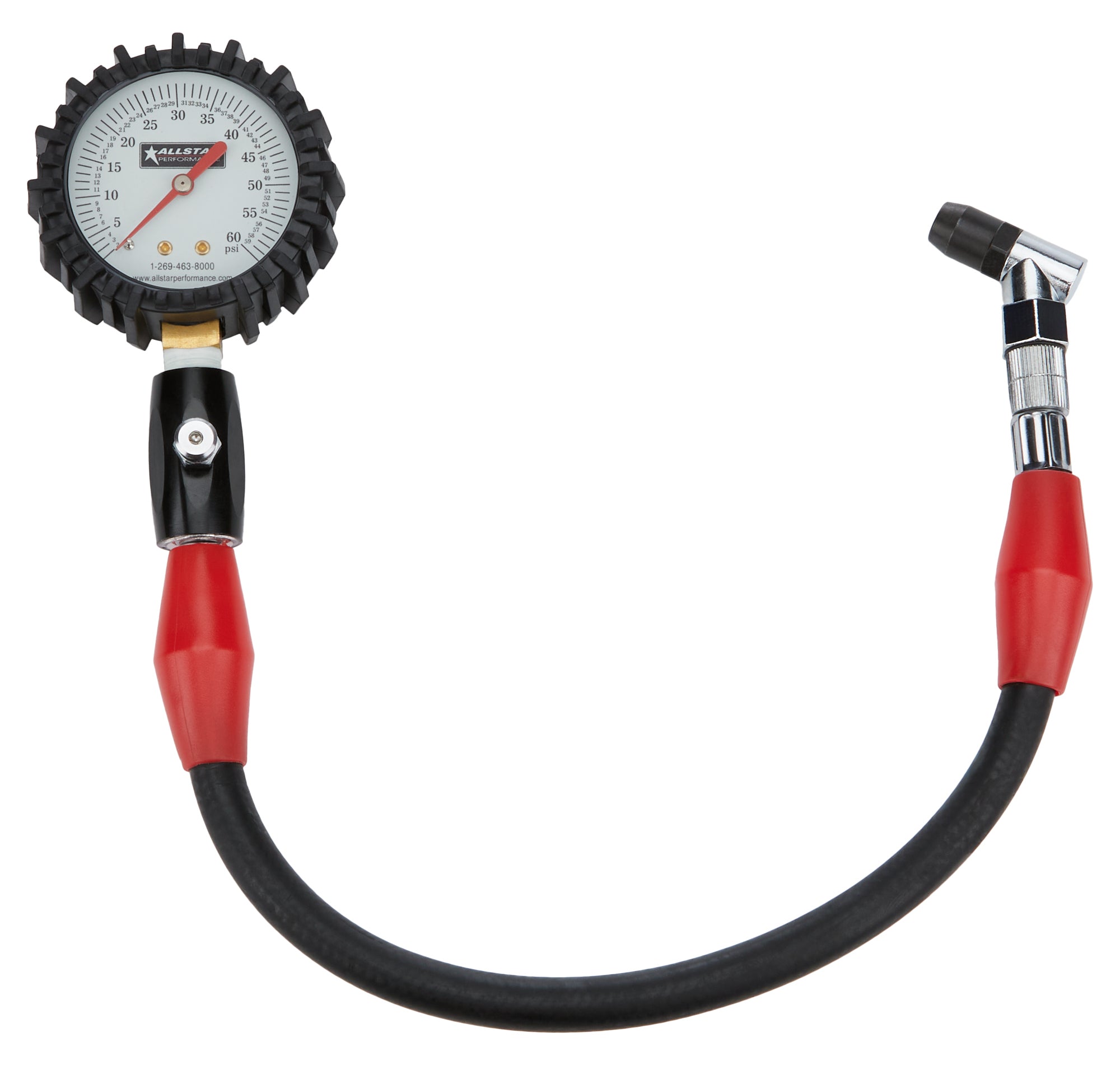 Allstar Performance Tire Pressure Gauge 0-60 PSI 2-1/4in Glow — Universal Fit