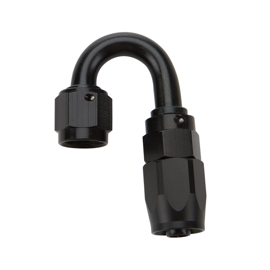 Reusable Hose End Black 180 Deg Elbow -8