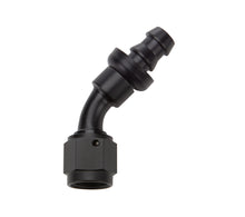 Cargar imagen en el visor de la galería, Pushlock Hose End Black 45 Deg Elbow -6