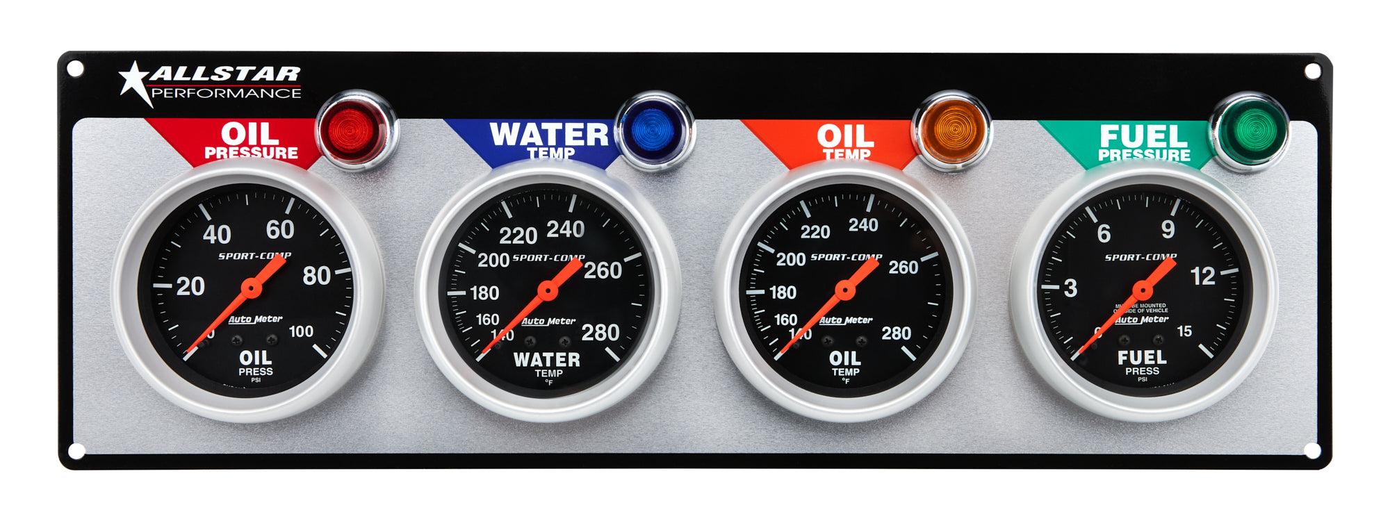 Allstar Performance 4 Gauge Panel A/M OP/WT/OT/FP Sport-Comp