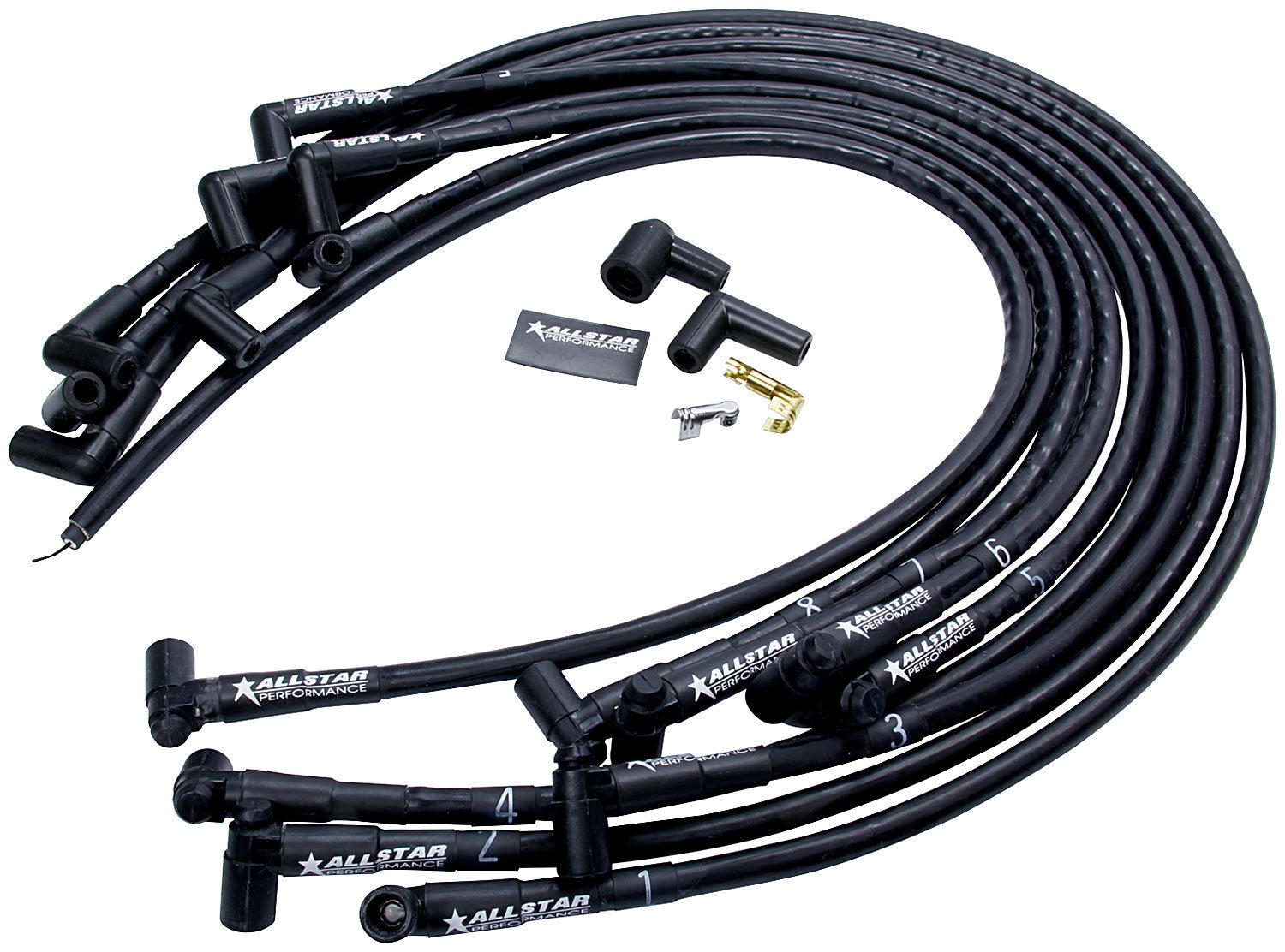 Allstar Performance Spark Plug Race Wire Set Under Header w/ Sleeve