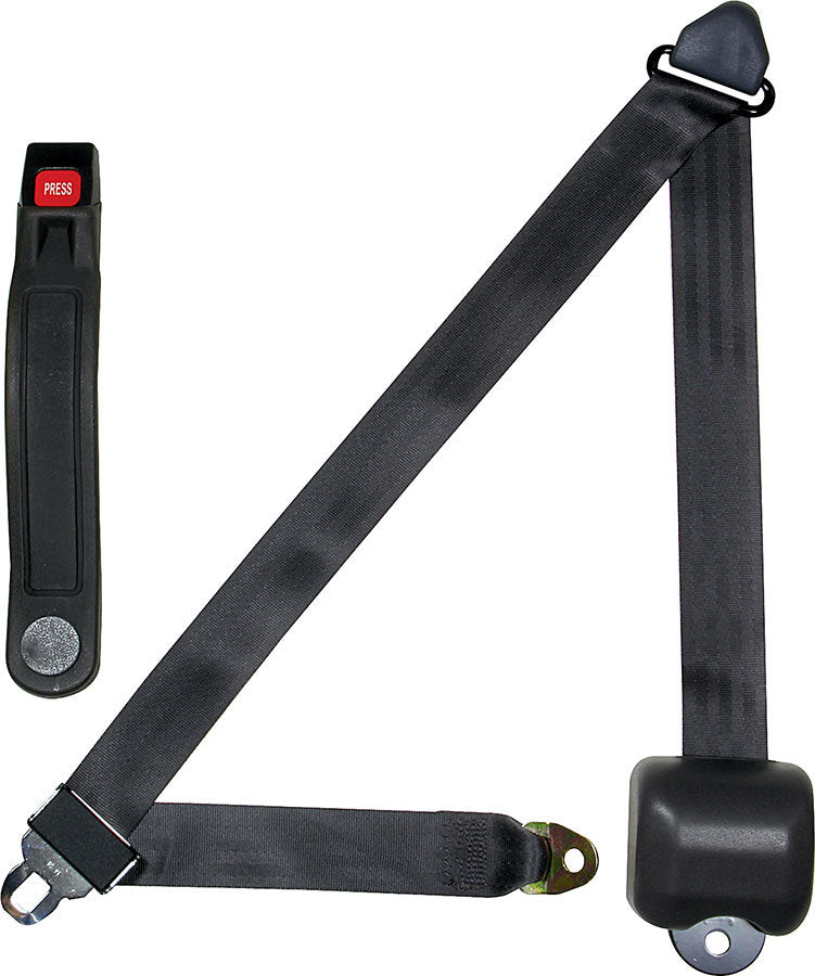 Allstar Performance Seat Belt Retractable 3pt Charcoal