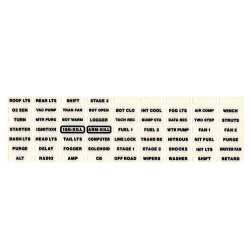 Auto Rod Controls Label Set - Electronic Flat Touch Model