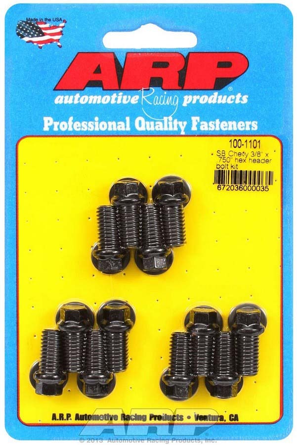 Auto Racing Products Header Bolt Kit - 6pt. 3/8 x .750 UHL (12)