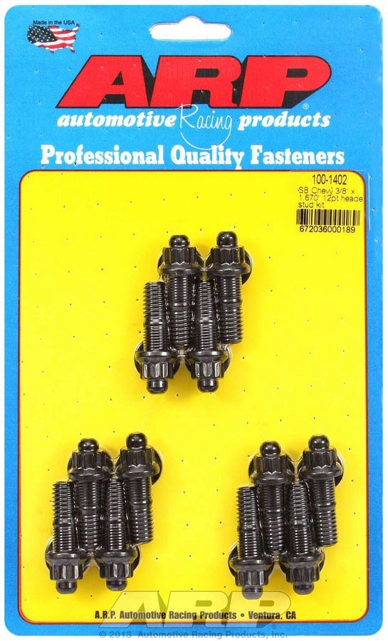 Auto Racing Products Header Stud Kit - 12pt. 3/8 x 1.670 OAL (12)