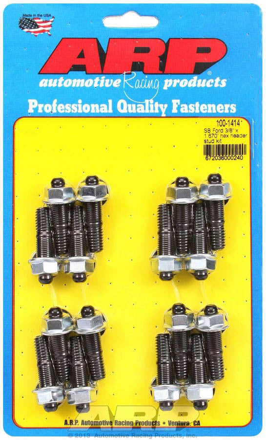 Auto Racing Products Header Stud Kit - 6pt. 3/8 x 1.670 OAL (16)