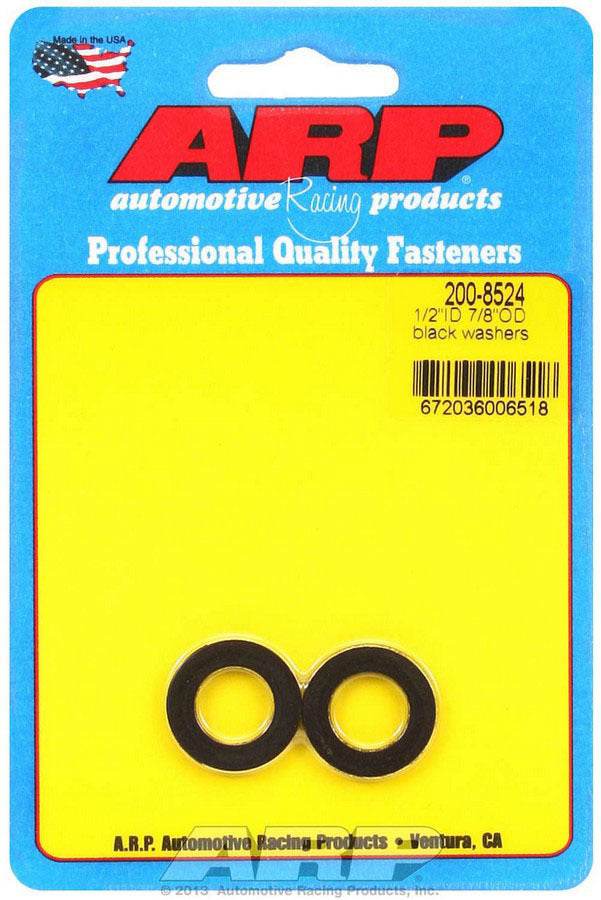 Auto Racing Products Black Washers - 1/2 ID x 7/8 OD (2pk)
