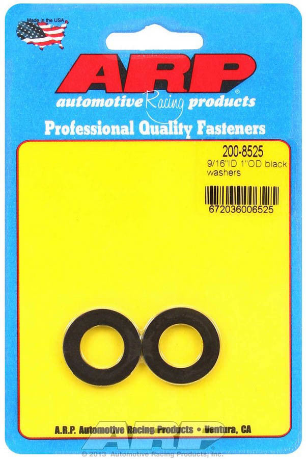 Auto Racing Products Black Washer - 9/16 ID x 1 OD 2pk