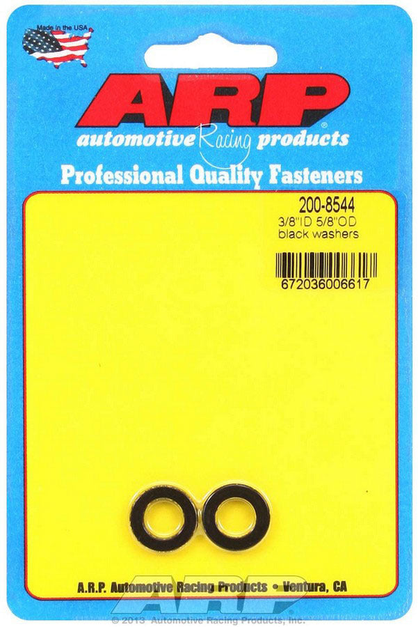 Auto Racing Products Black Washers - 3/8 ID x 5/8 OD (2)