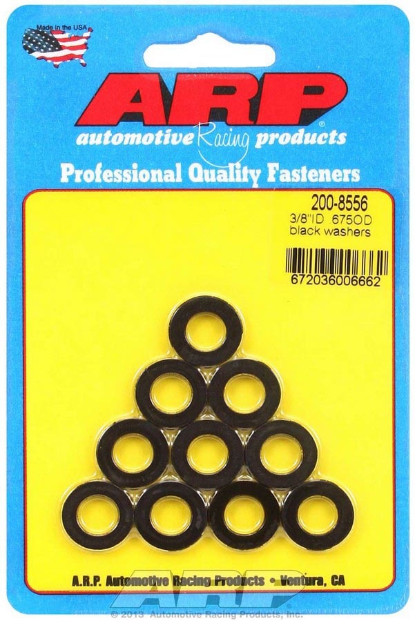 Auto Racing Products Black Washers - 3/8 ID x .675 OD (10)