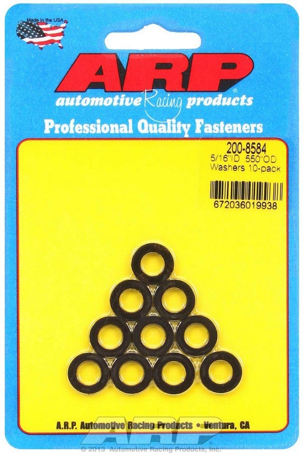 Auto Racing Products Black Washers - 5/16 ID x .550 OD (10)