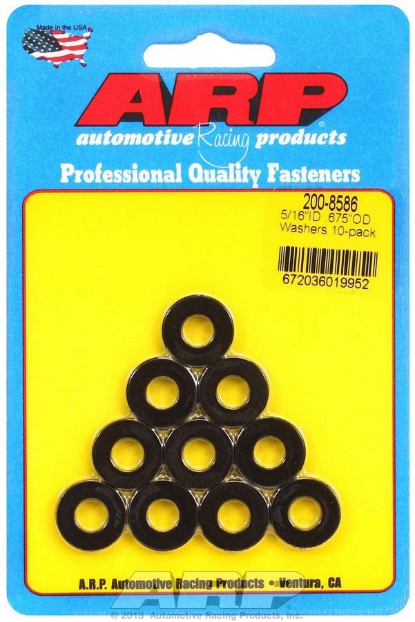 Auto Racing Products Black Washers - 5/16 ID x .675 OD (10)