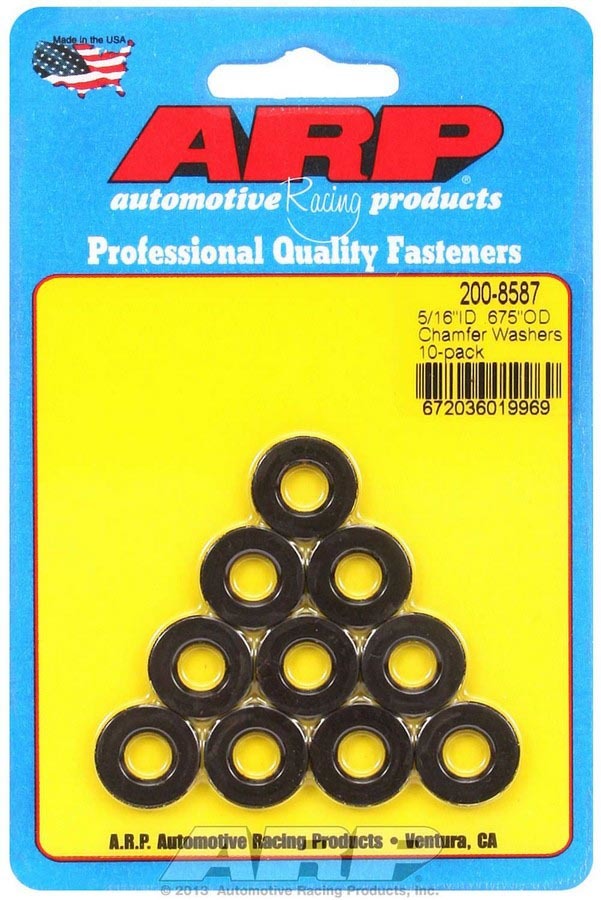 Auto Racing Products Black Washers - 5/16 ID x .675 OD (10)