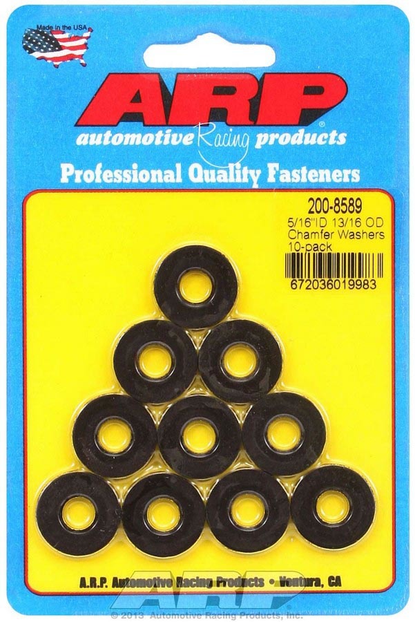 Auto Racing Products Black Washers - 5/16 ID x 13/16 OD (10)