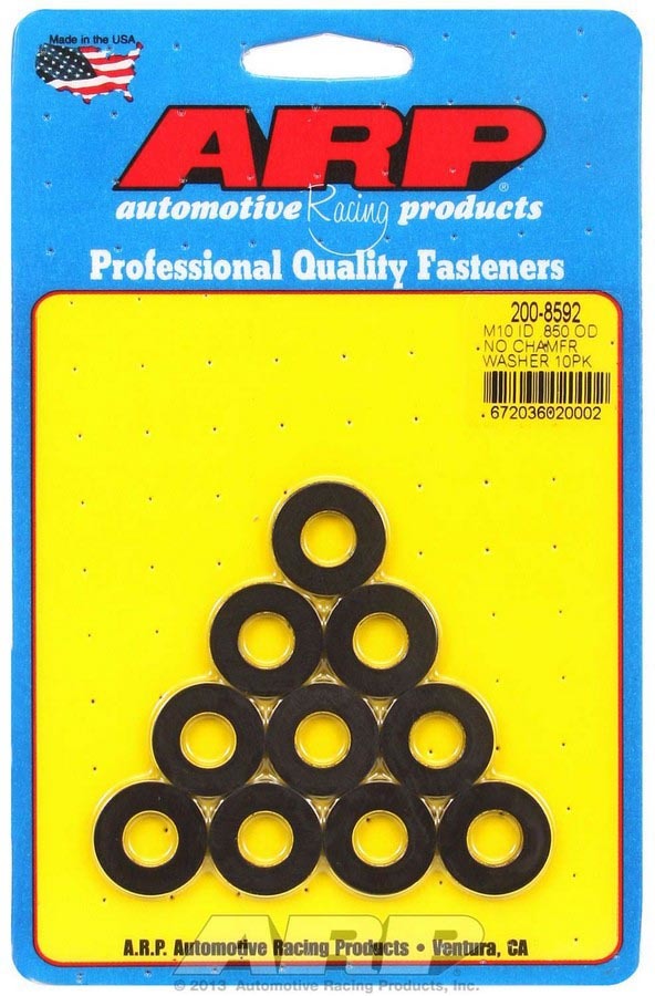 Auto Racing Products Black Washers - 10mm ID x .850 OD (10)