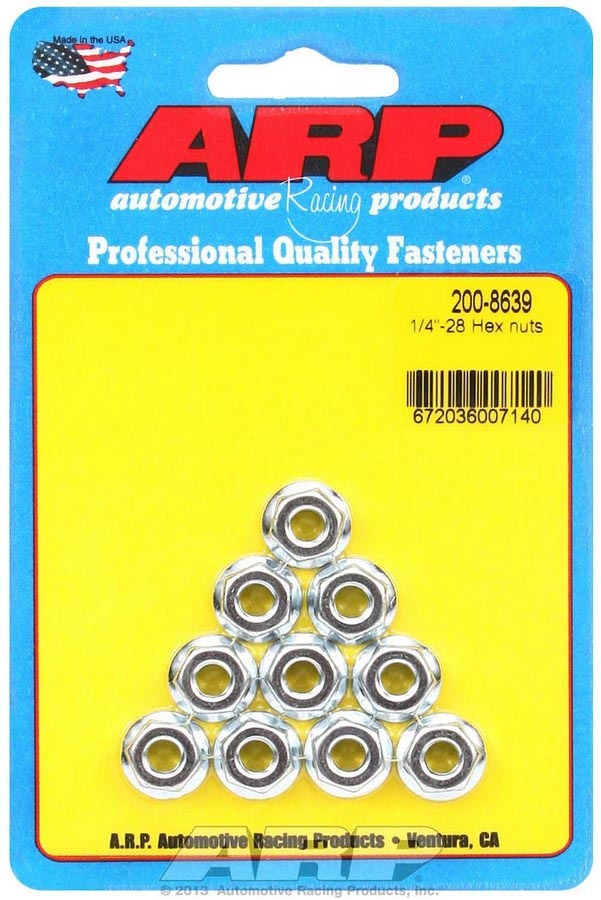 Auto Racing Products Hex Nuts - 1/4-28 (10)