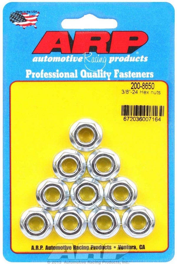 Auto Racing Products Hex Nuts - 3/8-24 (10)