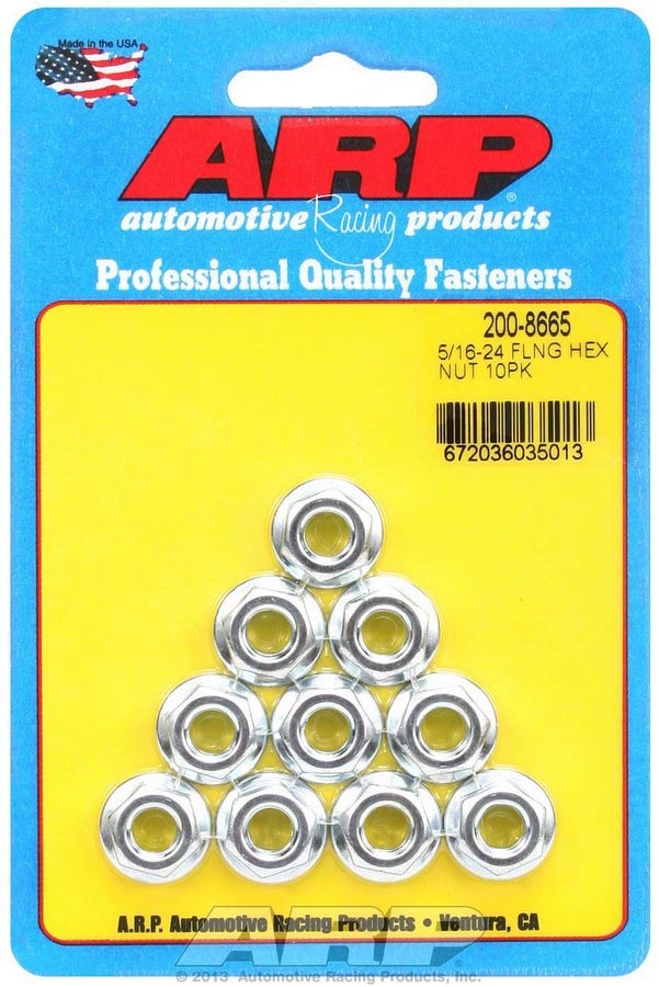 Auto Racing Products Hex Serrated Flange Nuts 5/16-24 (10)