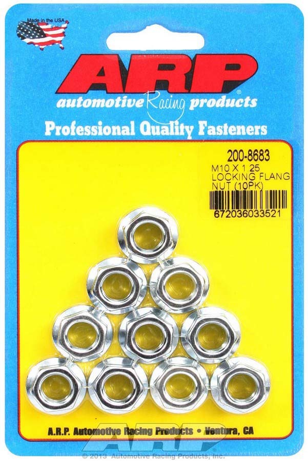 Auto Racing Products M10 x 1.25 Locking Flange Nuts (10)