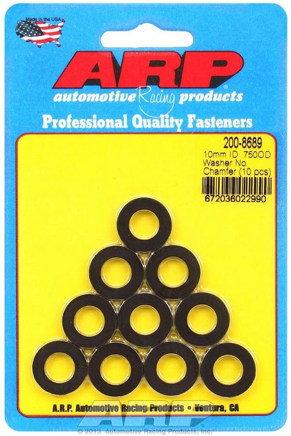 Auto Racing Products Black Washers - 10mm ID x 3/4 OD (10)