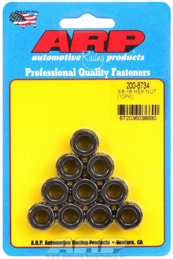 Auto Racing Products Hex Nuts - 3/8-16 (10)