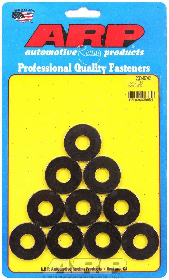 Auto Racing Products Black Washer - 1/2 ID x 1.300 OD (10pk)