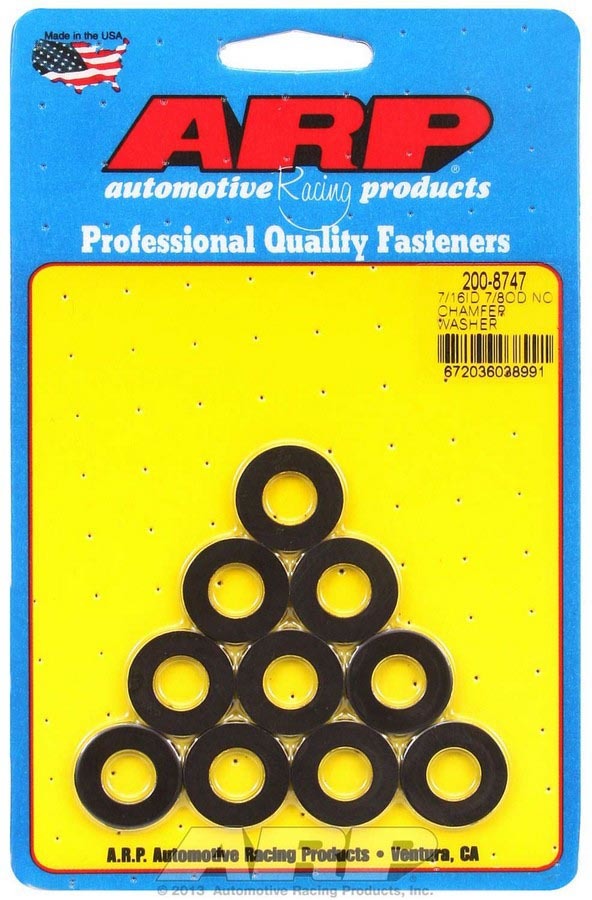 Auto Racing Products Black Washers - 7/16 ID x 7/8 OD (10)