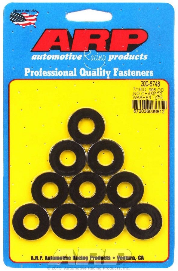 Auto Racing Products Black Washers - 7/16 ID x .995 OD (10)