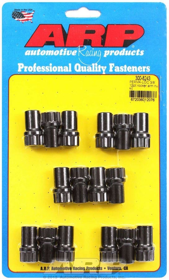 Auto Racing Products Rocker Arm Nut Kit 3/8-24 Chromoly — Set of 16 High-Performance Fasteners