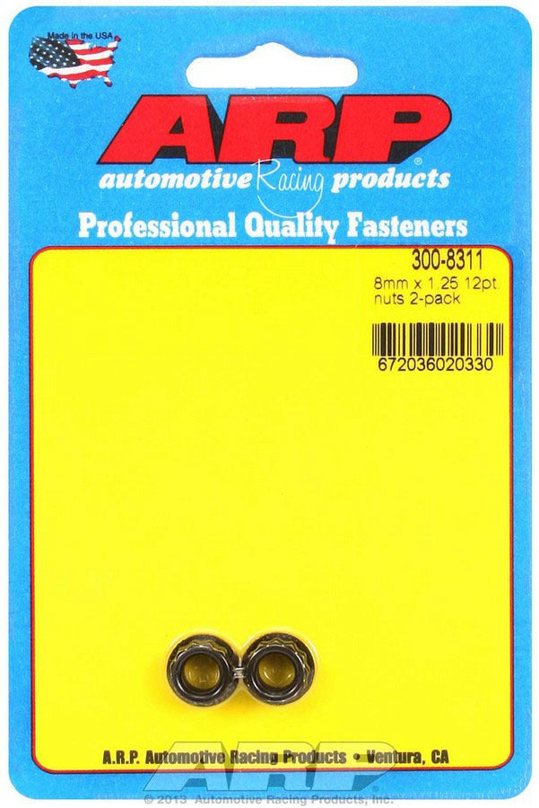 Auto Racing Products 8mm x 1.25 12pt. Nuts (2)