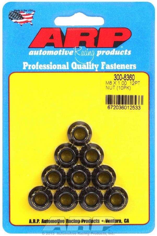 Auto Racing Products 8mm x 1.00 12pt. Nuts (10)