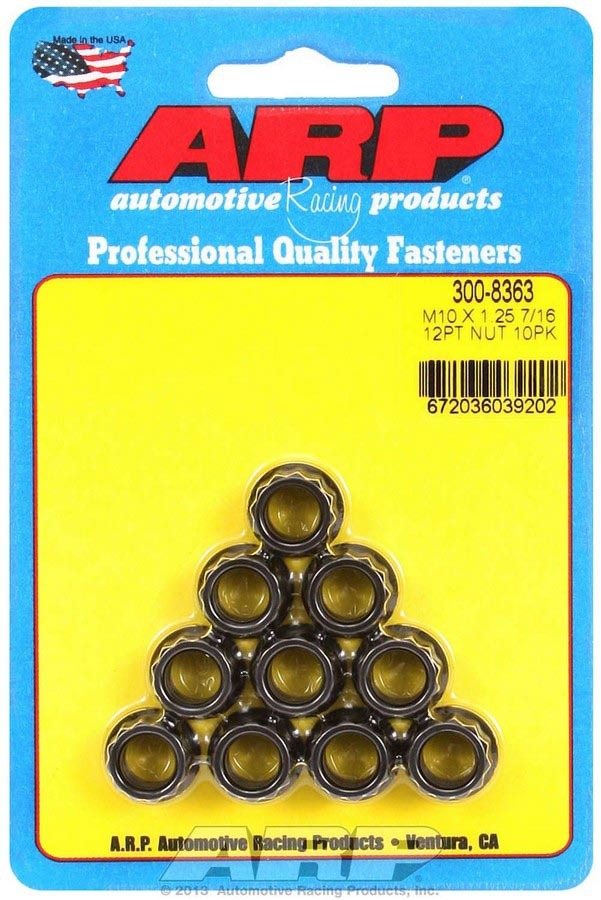 Auto Racing Products 10mm x 1.25 12pt. Nuts (10)