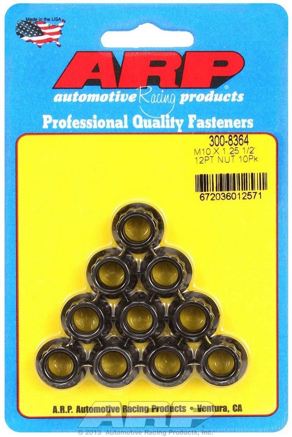 Auto Racing Products 10mm x 1.25 12pt. Nuts (10)