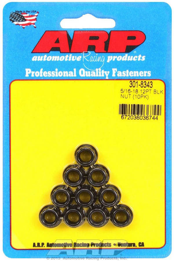 Auto Racing Products 5/16-18 12pt. Chromoly Nuts — Set of 10