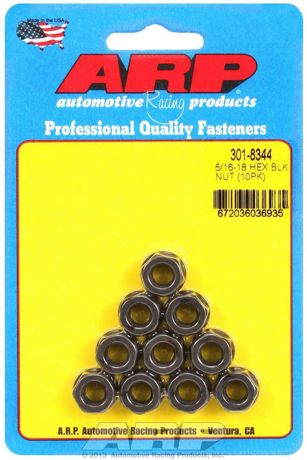 Auto Racing Products Hex Nut Kit w/Flange 5/16-18 (10pk)