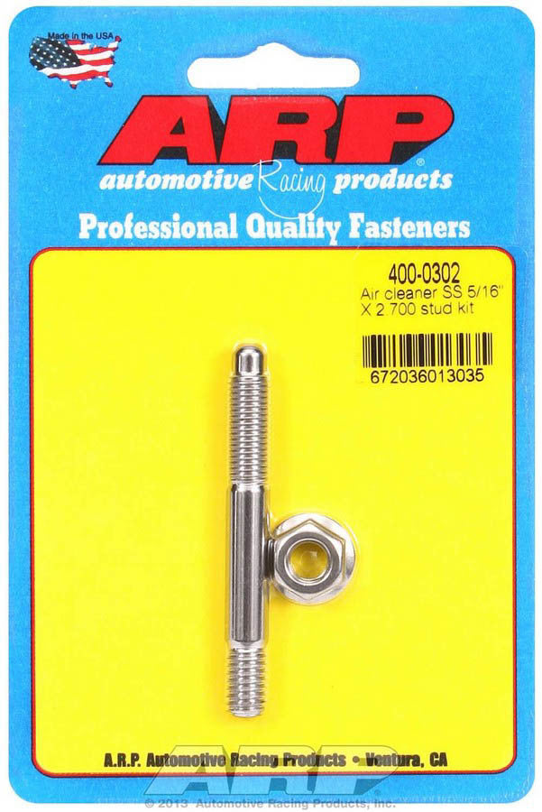 Auto Racing Products Air Cleaner Stud Kit - 5/16 x 2.700 S/S