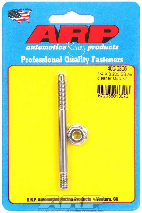 Auto Racing Products Air Cleaner Stud Kit - 1/4 x 3.200 S/S