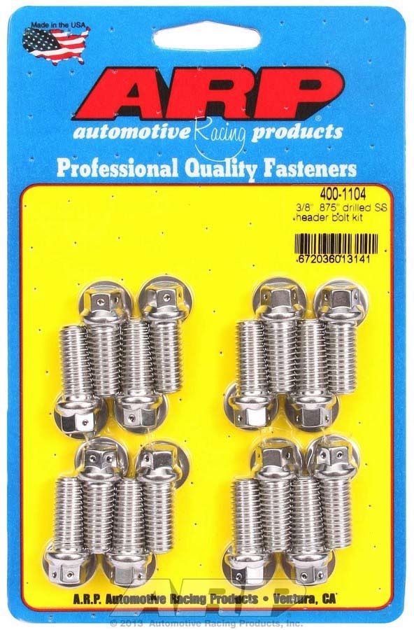 Auto Racing Products S/S Header Bolt Kit - 3/8 x .875 UHL (16)